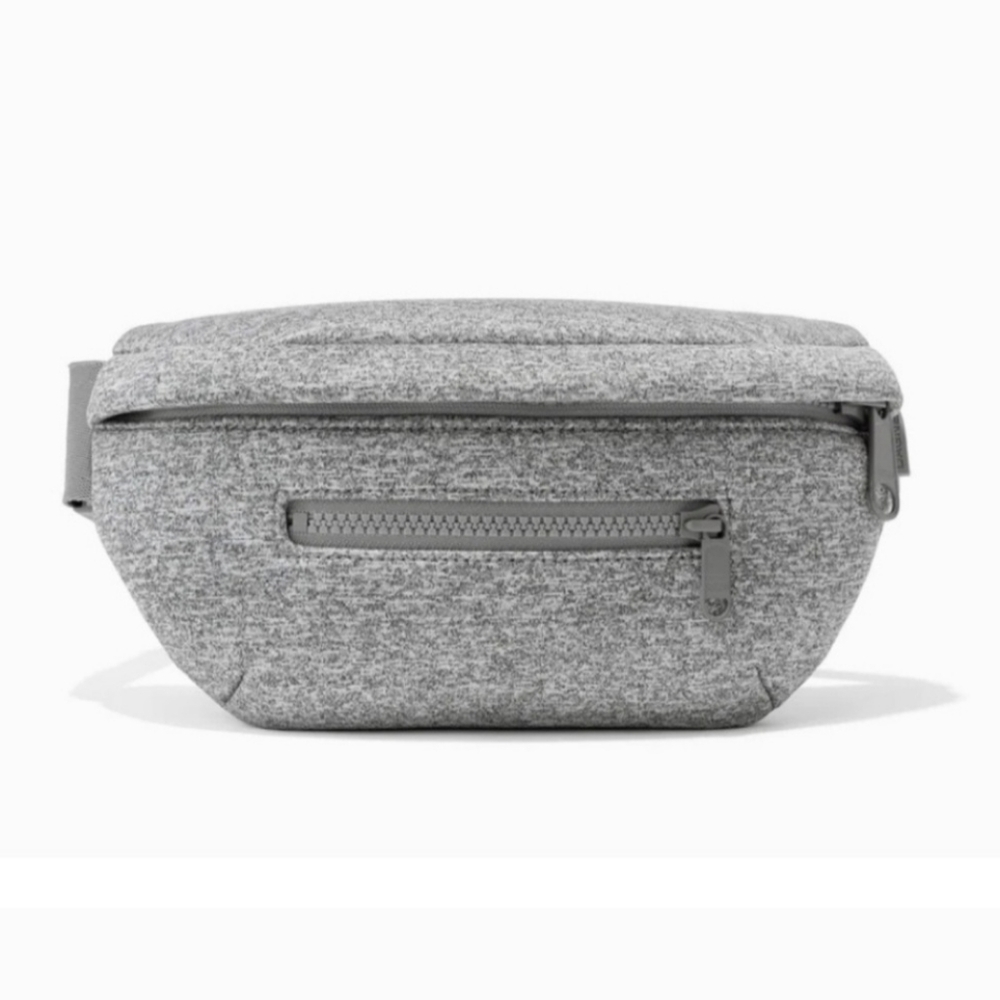 Dagne Dover Ace Fanny Pack Crossbody Belt Bag Heather Grey Neoprene Pockets